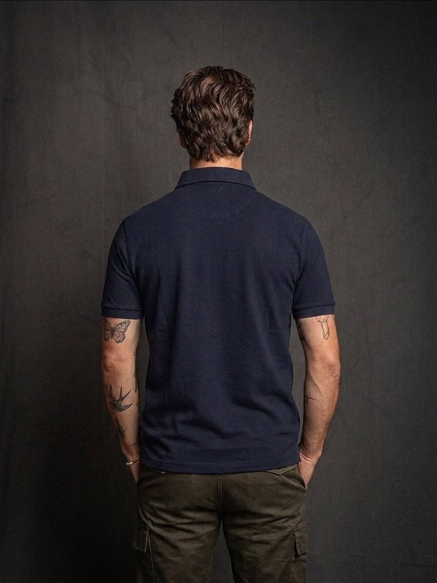 Polo Full Button Navy