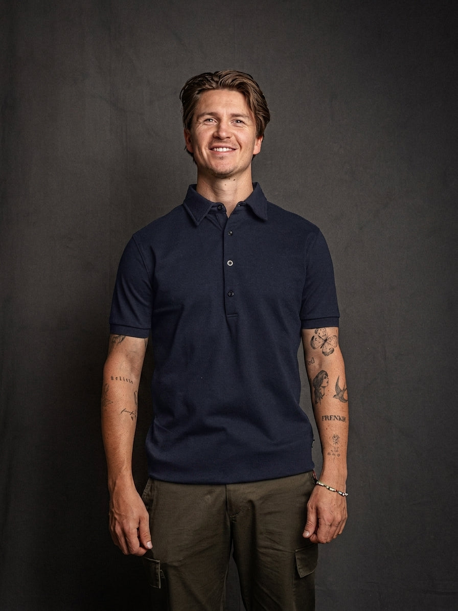 Polo Full Button Navy