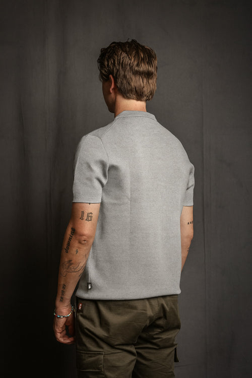 Grijze Half Button Polo (sample)