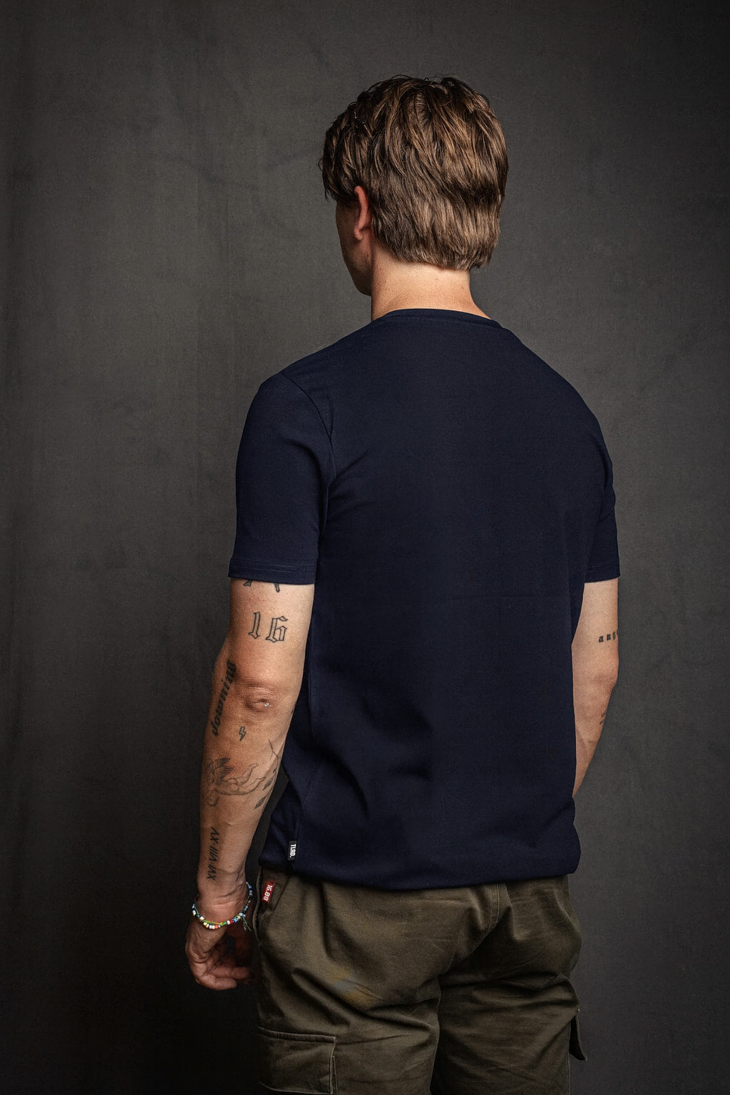 Navy blauw t-shirt slim fit  (sample)