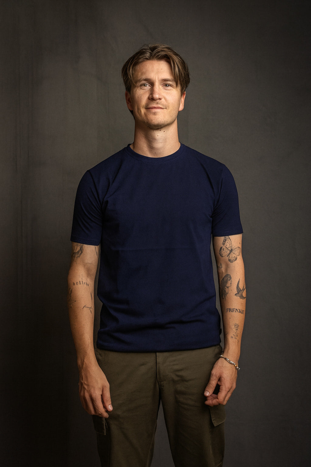 Navy blauw t-shirt slim fit  (sample)